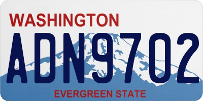WA license plate ADN9702