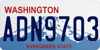 WA license plate ADN9703