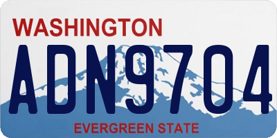 WA license plate ADN9704