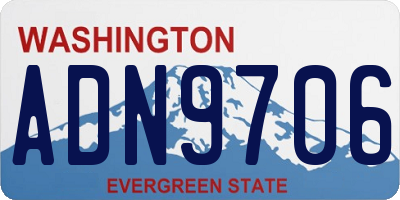 WA license plate ADN9706