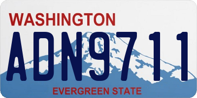 WA license plate ADN9711