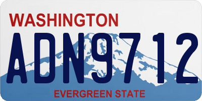 WA license plate ADN9712