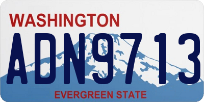 WA license plate ADN9713