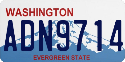 WA license plate ADN9714