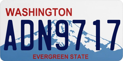 WA license plate ADN9717