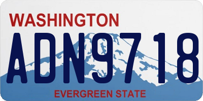WA license plate ADN9718