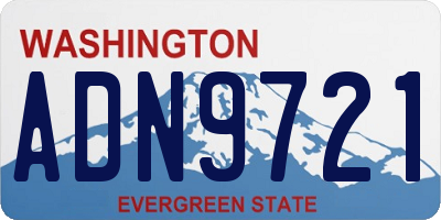 WA license plate ADN9721