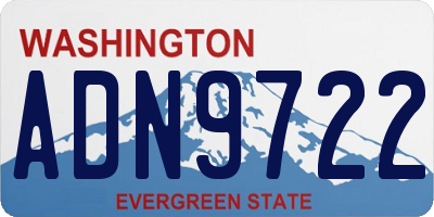 WA license plate ADN9722