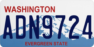WA license plate ADN9724