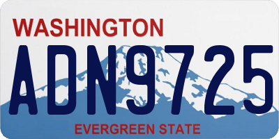 WA license plate ADN9725