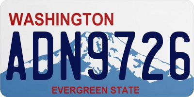 WA license plate ADN9726
