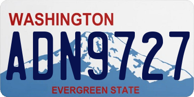 WA license plate ADN9727