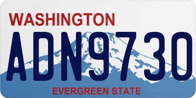 WA license plate ADN9730