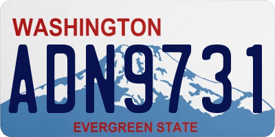 WA license plate ADN9731