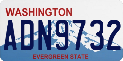 WA license plate ADN9732