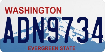 WA license plate ADN9734