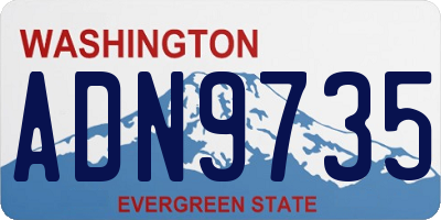 WA license plate ADN9735