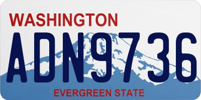 WA license plate ADN9736