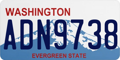 WA license plate ADN9738