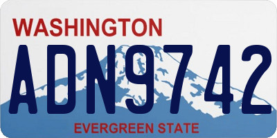 WA license plate ADN9742