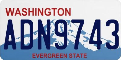 WA license plate ADN9743