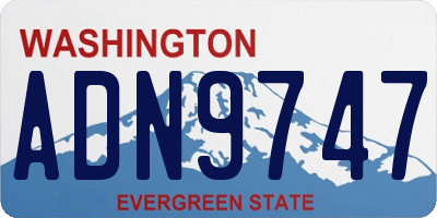 WA license plate ADN9747