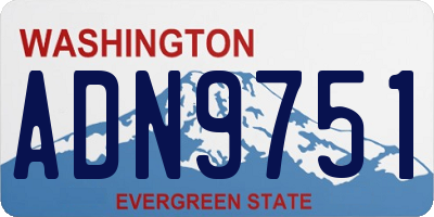 WA license plate ADN9751