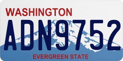 WA license plate ADN9752