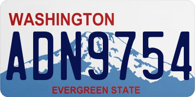 WA license plate ADN9754