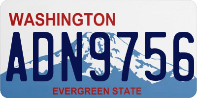 WA license plate ADN9756