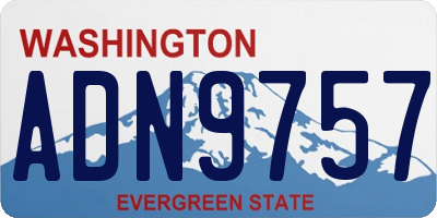 WA license plate ADN9757