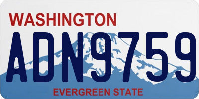 WA license plate ADN9759