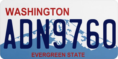 WA license plate ADN9760