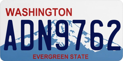 WA license plate ADN9762