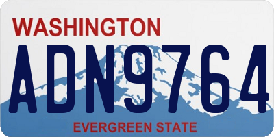 WA license plate ADN9764