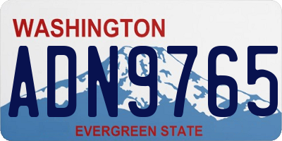 WA license plate ADN9765
