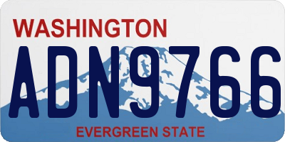 WA license plate ADN9766