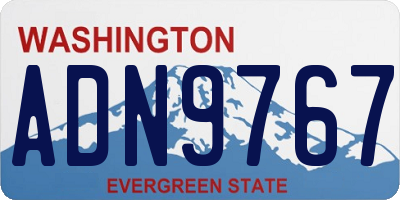 WA license plate ADN9767