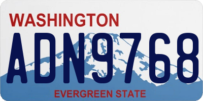 WA license plate ADN9768