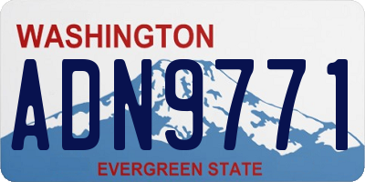 WA license plate ADN9771