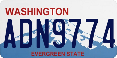 WA license plate ADN9774