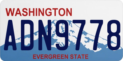 WA license plate ADN9778