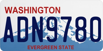 WA license plate ADN9780