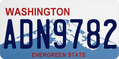 WA license plate ADN9782