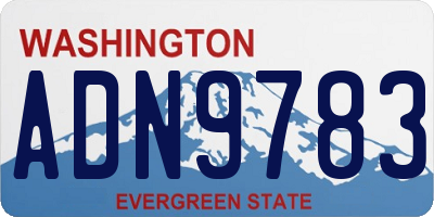 WA license plate ADN9783
