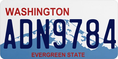 WA license plate ADN9784