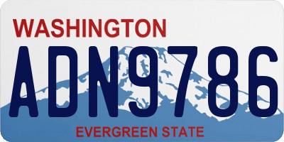 WA license plate ADN9786
