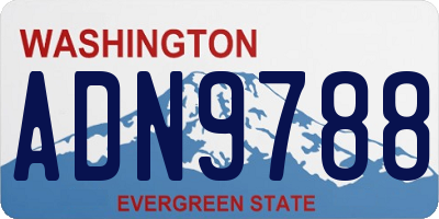 WA license plate ADN9788