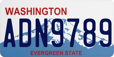 WA license plate ADN9789