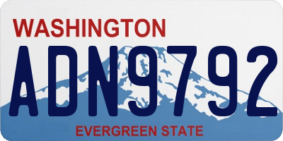 WA license plate ADN9792